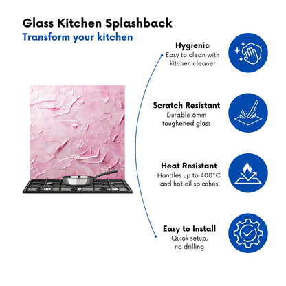 Baby Pink Textured Effect Kitchen Splashback