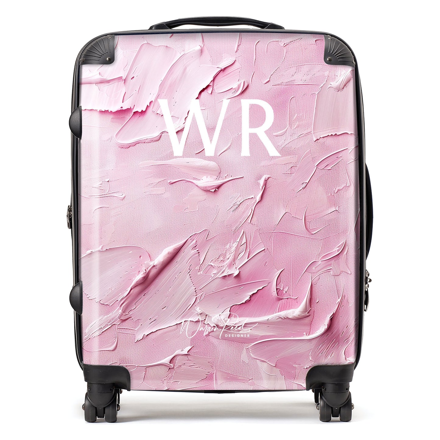 WR01144 Personalised Baby Pink Textured Effect Initial Suitcase