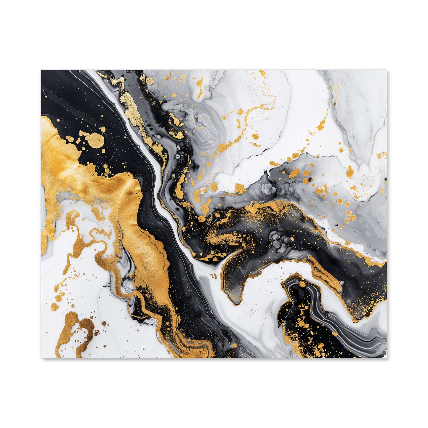 Gold White And Black Marble Effect Kitchen Splashback