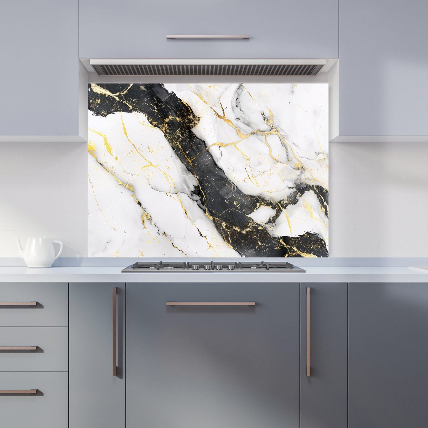 Flecks Of Gold Marble Effect Kitchen Splashback