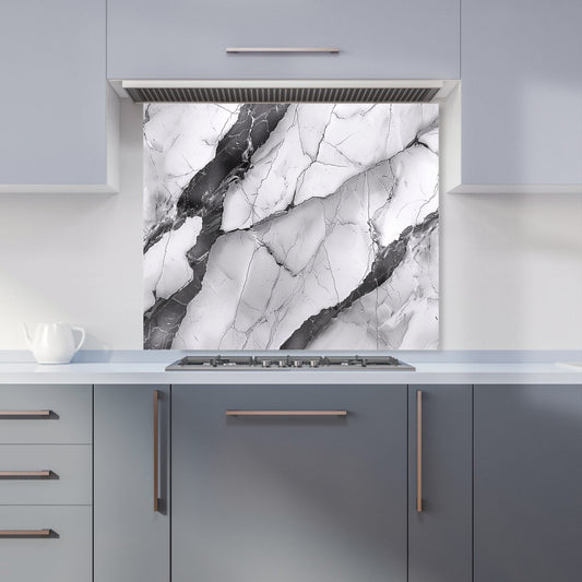 Grey And White Marble Effect Kitchen Splashback