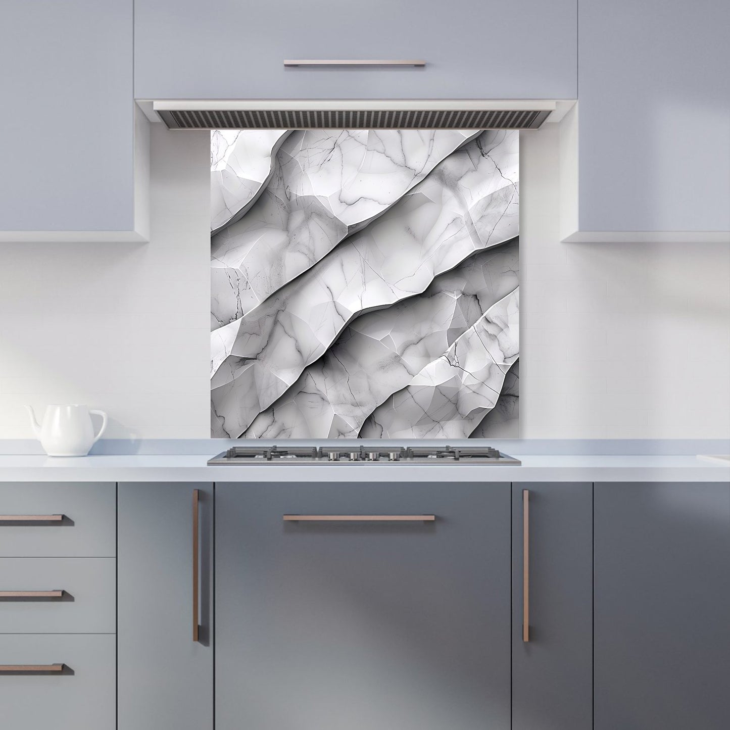 Modern Grey Marble Effect Kitchen Splashback