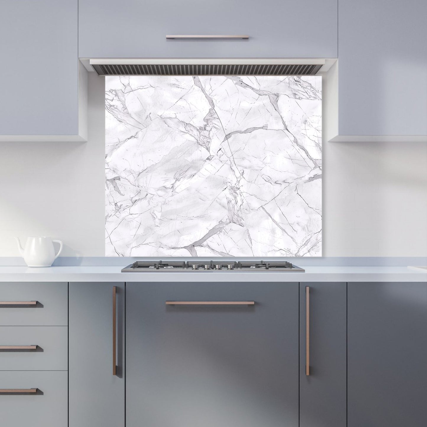 Light Grey Marble Effect Kitchen Splashback