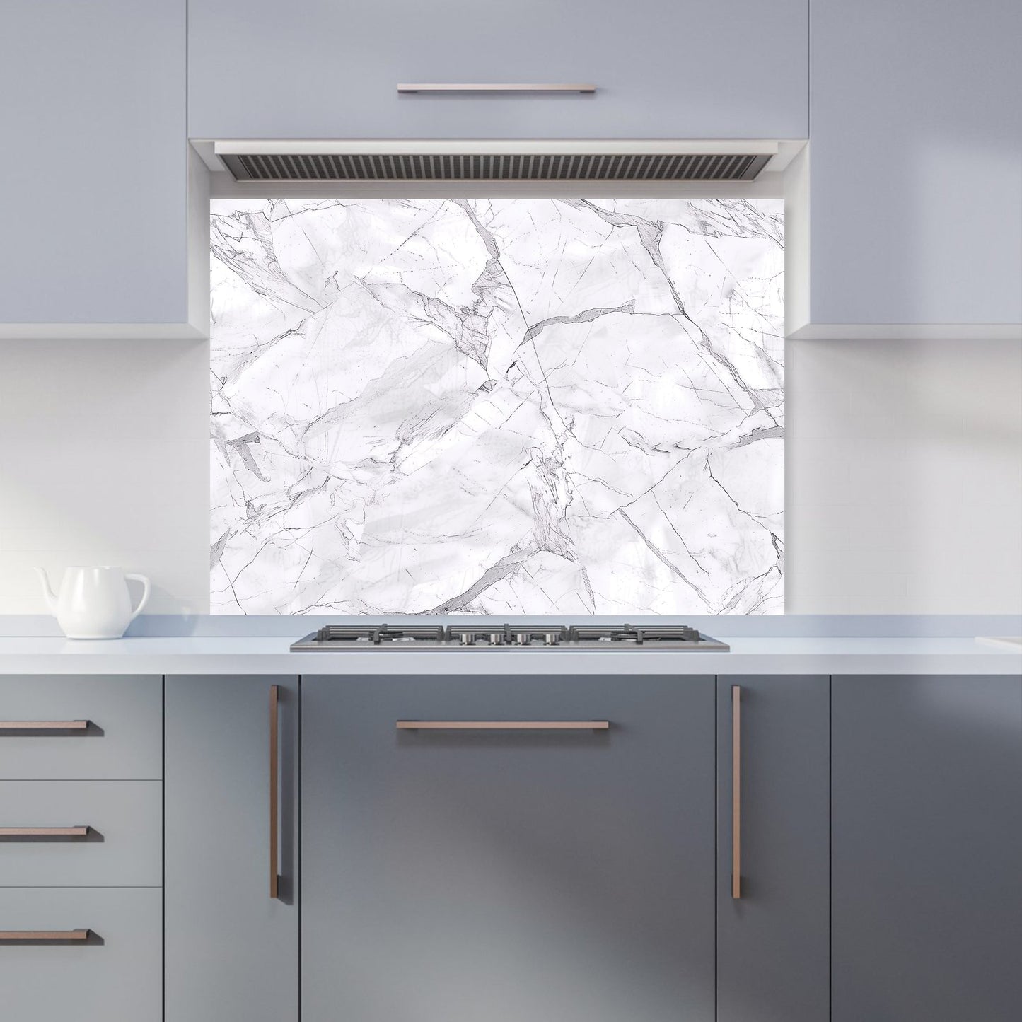 Light Grey Marble Effect Kitchen Splashback
