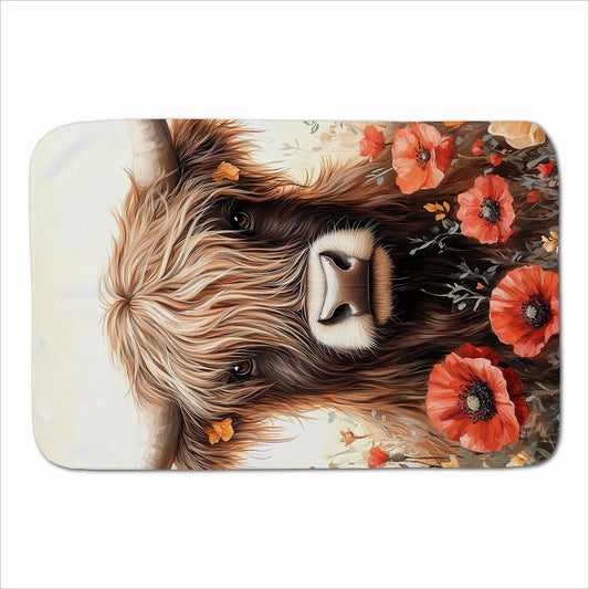 Highland Cow And Summer Flowers Sherpa Blanket
