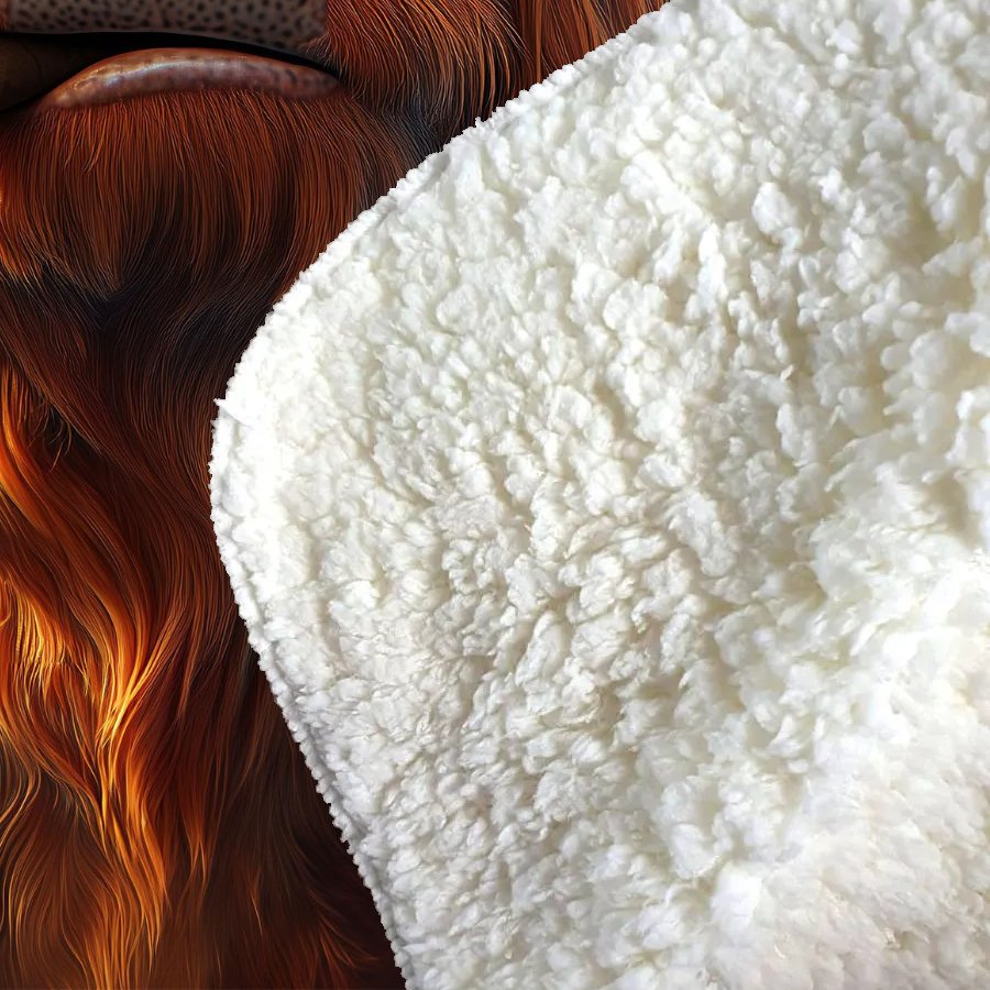 Highland Cow With Glasses Sherpa Blanket