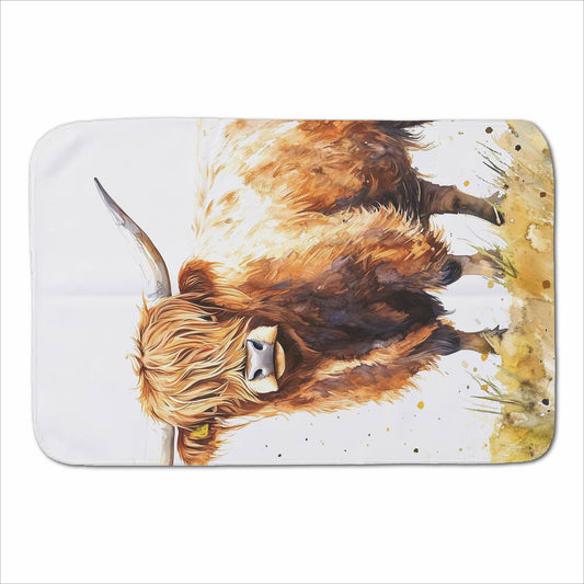 Watercolour Highland Cow Sherpa Blanket