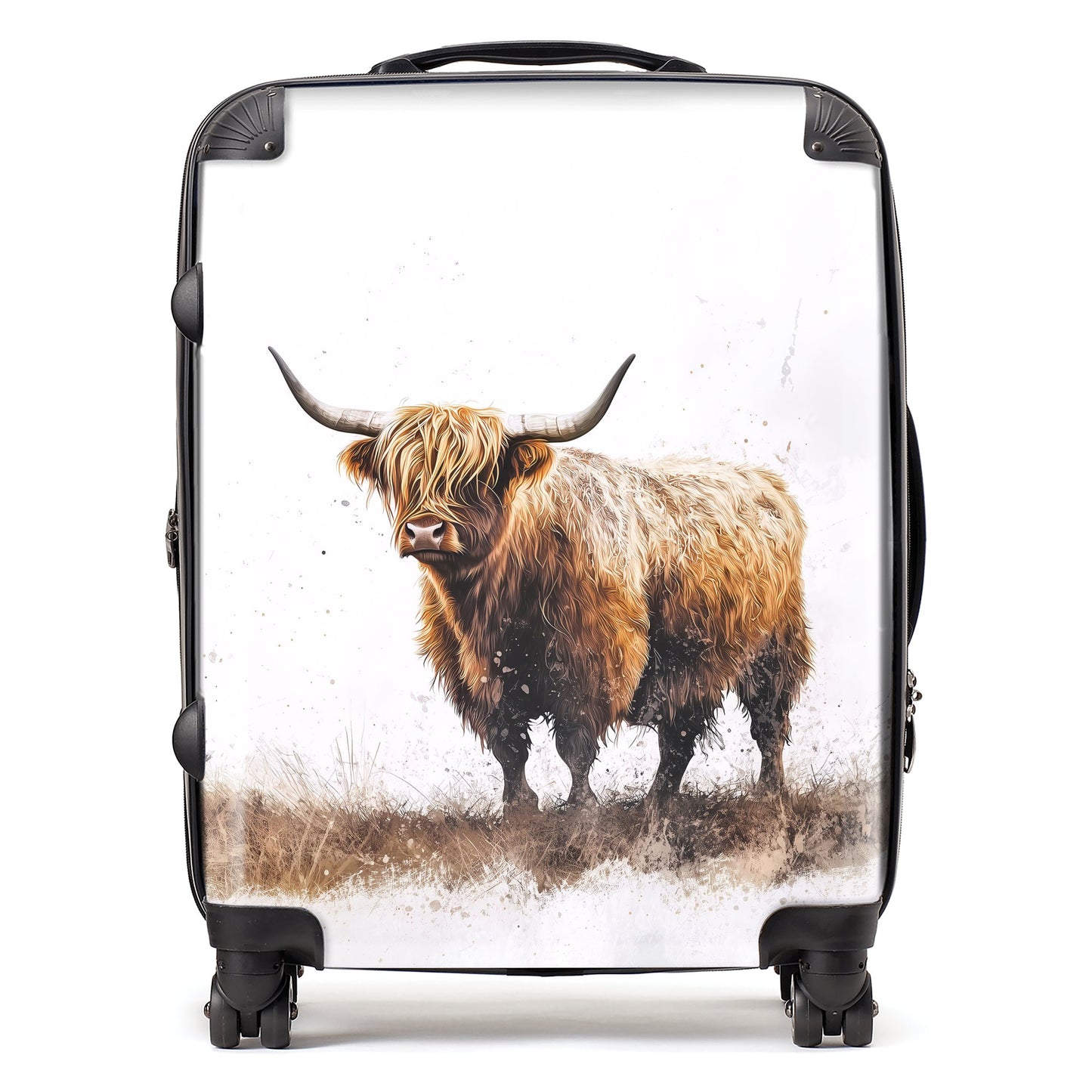 Highland Cow Watercolour Suitcase