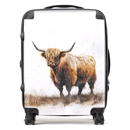 Highland Cow Watercolour Suitcase