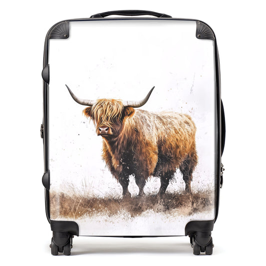 Highland Cow Watercolour Suitcase
