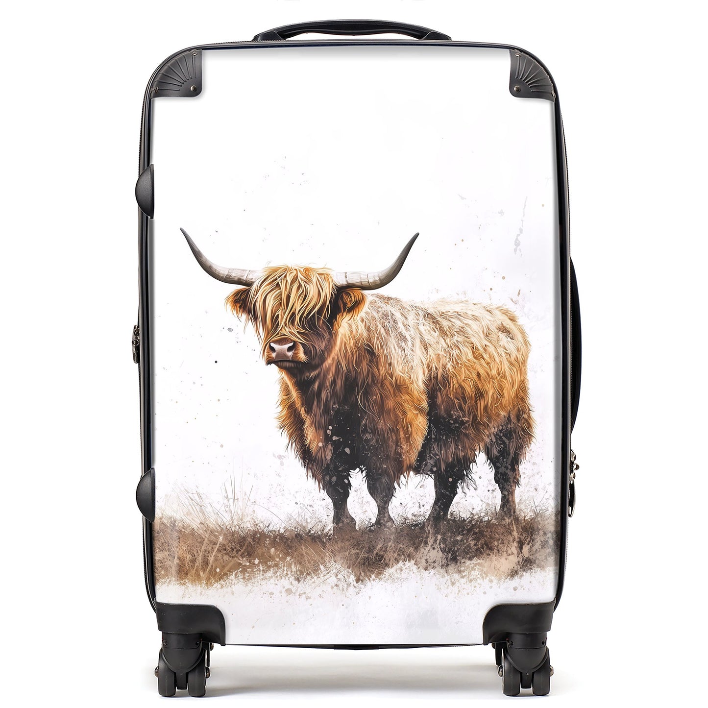 Highland Cow Watercolour Suitcase