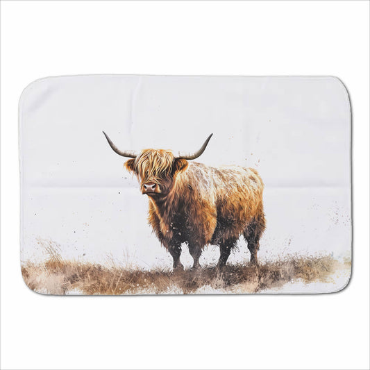 Highland Cow Watercolour Sherpa Blanket