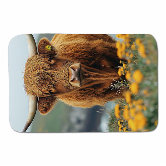 Highland Cow By The Coast Sherpa Blanket