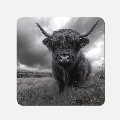 Black And White Highland Cow Coasters