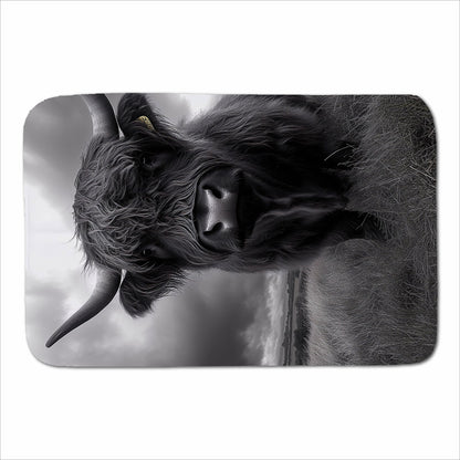 Black And White Highland Cow Sherpa Blanket