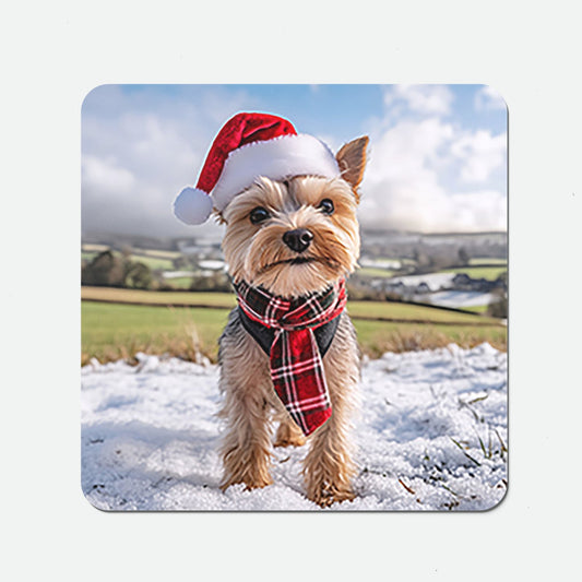 Snowy Christmas Yorkshire Terrier Coasters