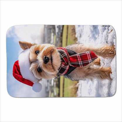 Snowy Christmas Yorkshire Terrier Sherpa Blanket