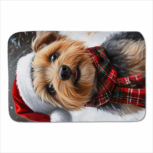Christmas Yorkshire Terrier Sherpa Blanket