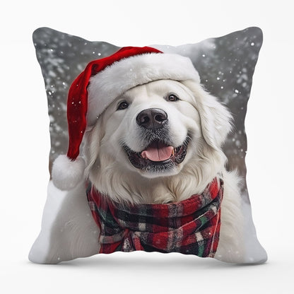 Christmas White Newfoundland Cushion