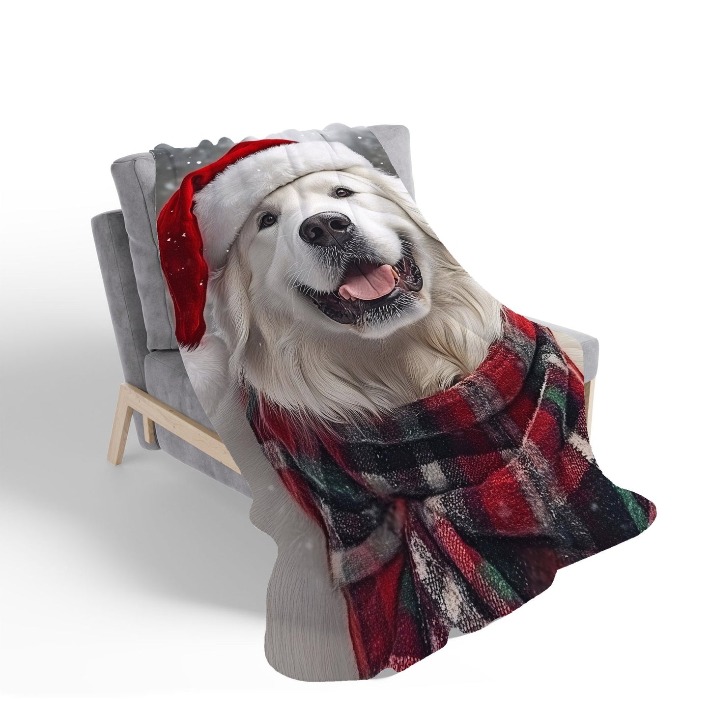 Christmas White Newfoundland Sherpa Blanket