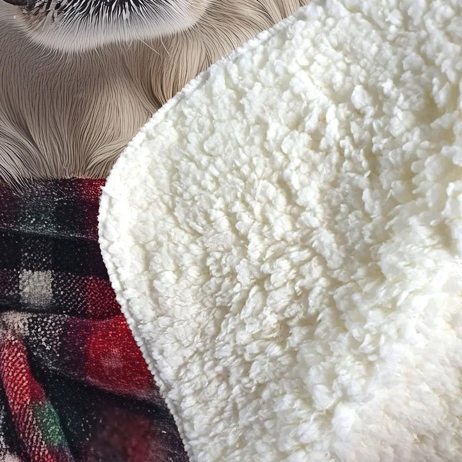Christmas White Newfoundland Sherpa Blanket