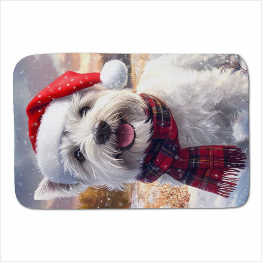 Snowy Christmas West Highland Terrier Sherpa Blanket
