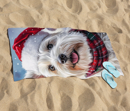 Christmas West Highland Terrier Beach Towel