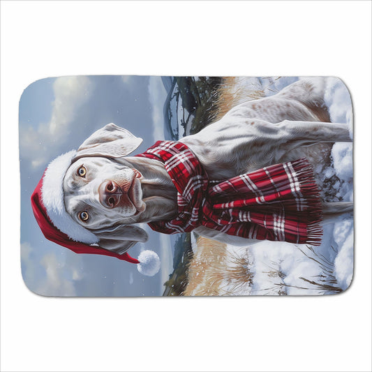 Snowy Christmas Weimarana Sherpa Blanket