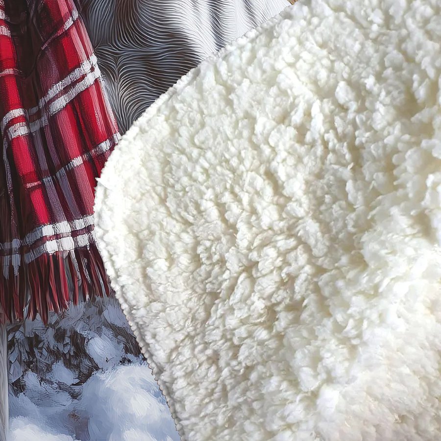 Snowy Christmas Weimarana Sherpa Blanket