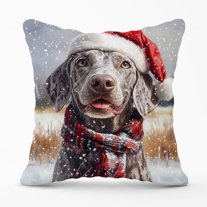 Christmas Weimarana Cushion