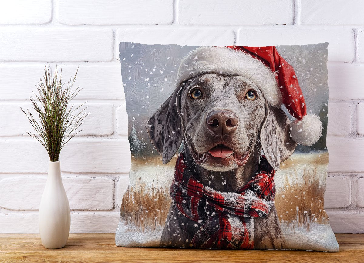 Christmas Weimarana Cushion