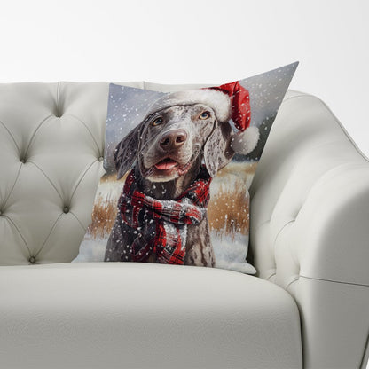 Christmas Weimarana Cushion