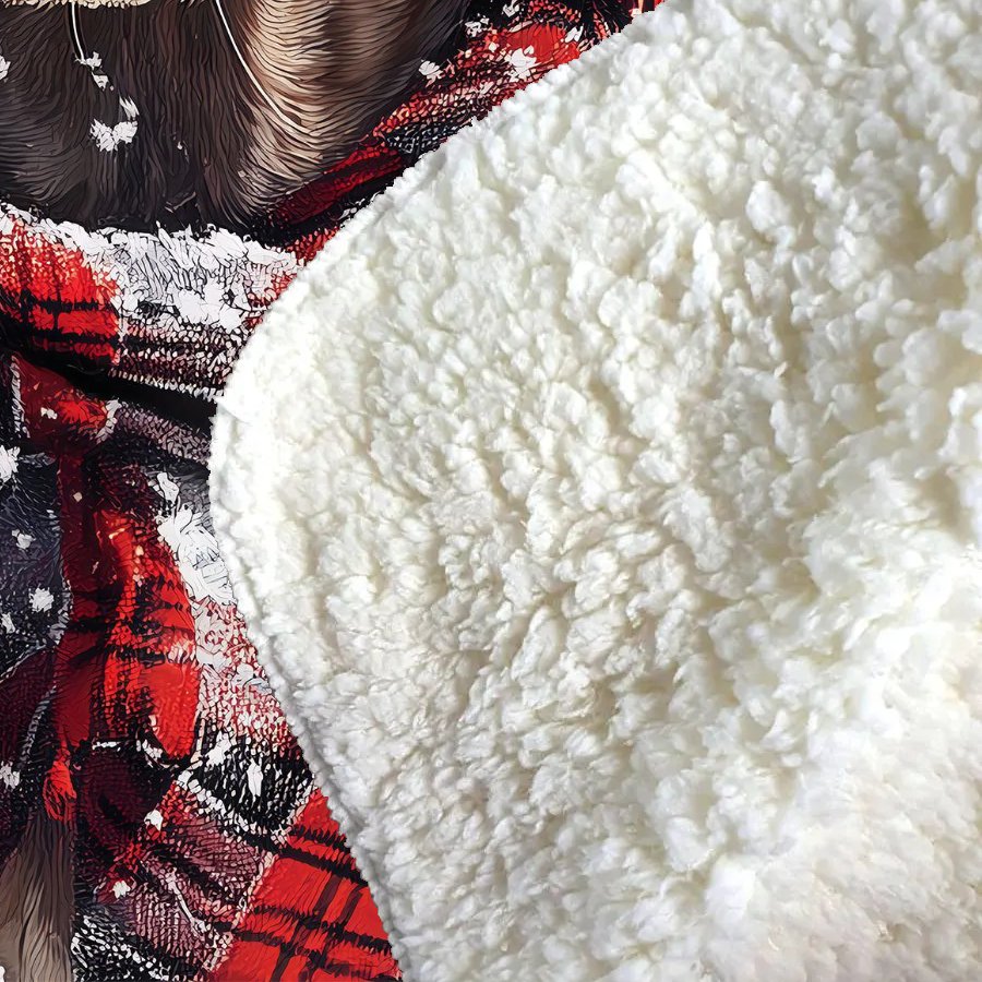 Christmas Weimarana Sherpa Blanket
