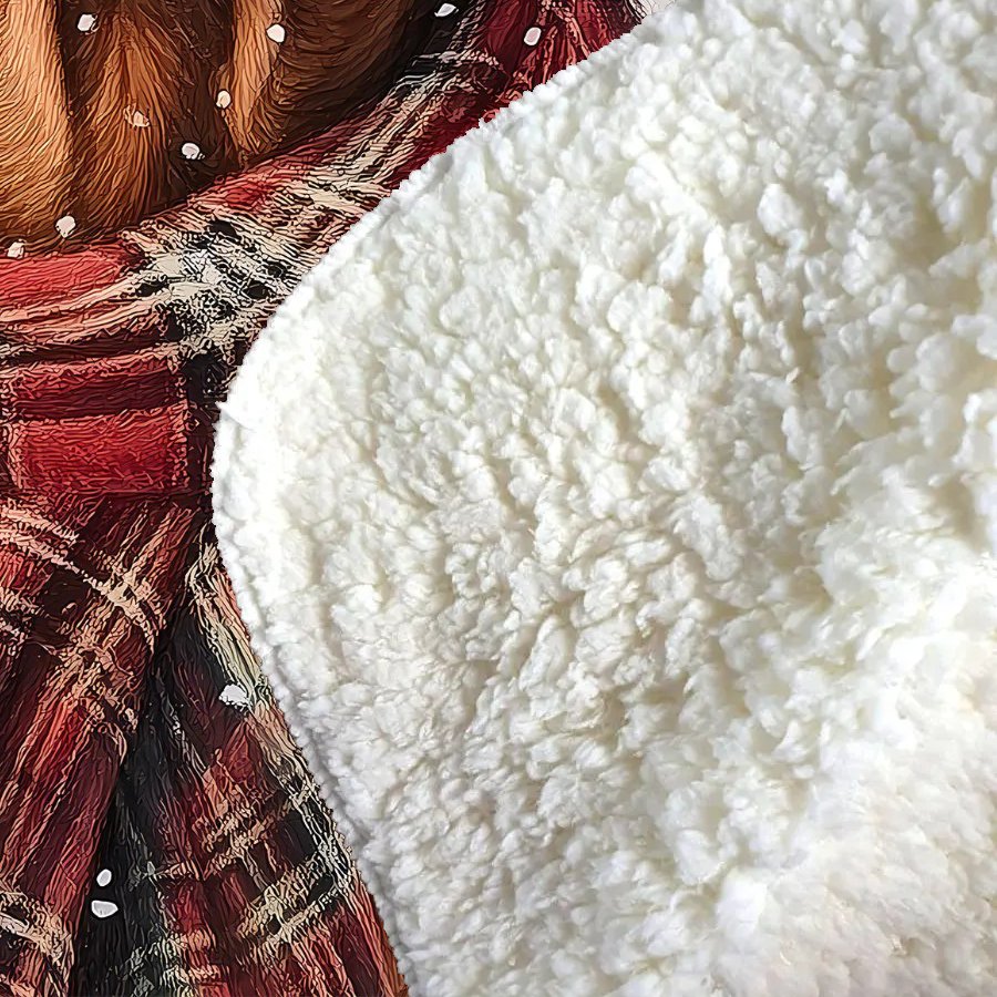 Christmas Vizsla Sherpa Blanket