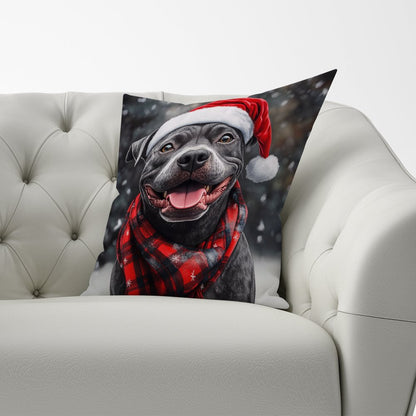 Christmas Staffordshire Bull Terrier Cushion