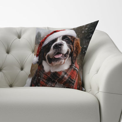 Christmas St Bernard Cushion