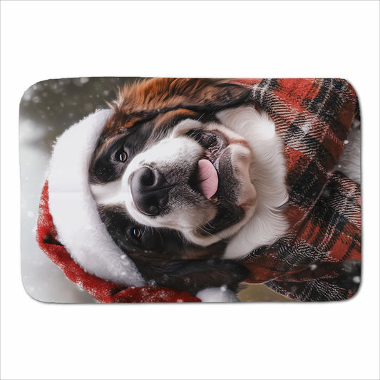 Christmas St Bernard Sherpa Blanket