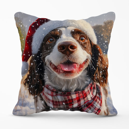 Christmas Springer Spaniel Cushion
