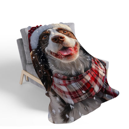 Christmas Springer Spaniel Sherpa Blanket