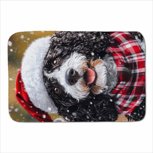 Christmas Spanish Water Dog Sherpa Blanket