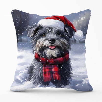 Christmas Skye Terrier Cushion