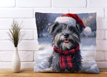 Christmas Skye Terrier Cushion
