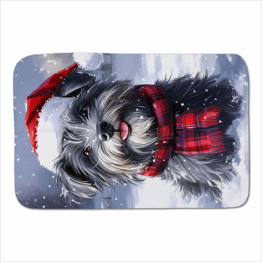 Christmas Skye Terrier Sherpa Blanket