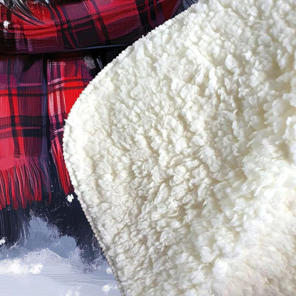 Christmas Skye Terrier Sherpa Blanket