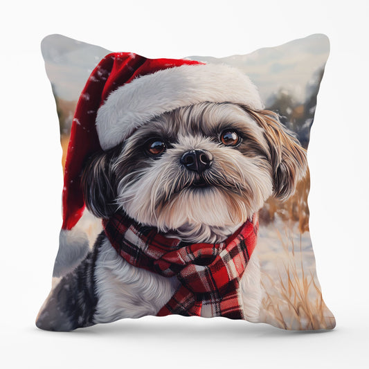 Christmas Shih Tzu Cushion