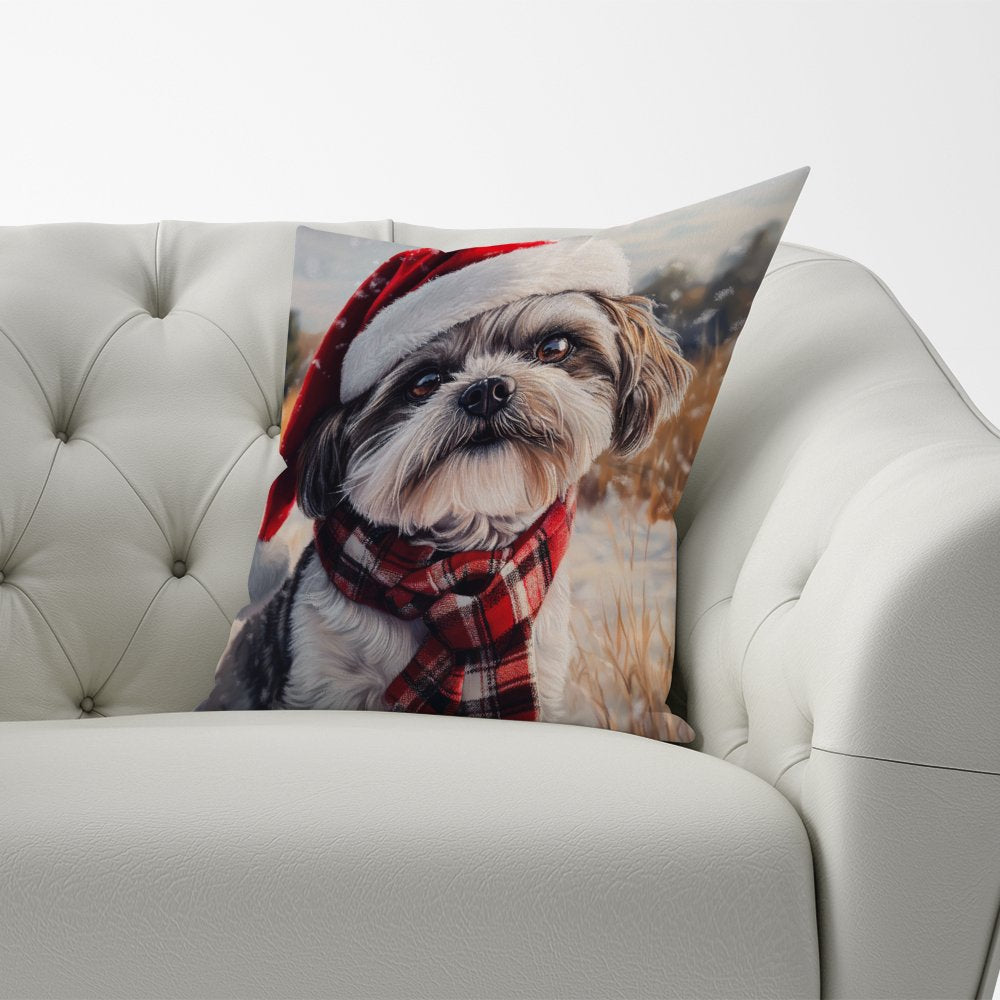 Christmas Shih Tzu Cushion