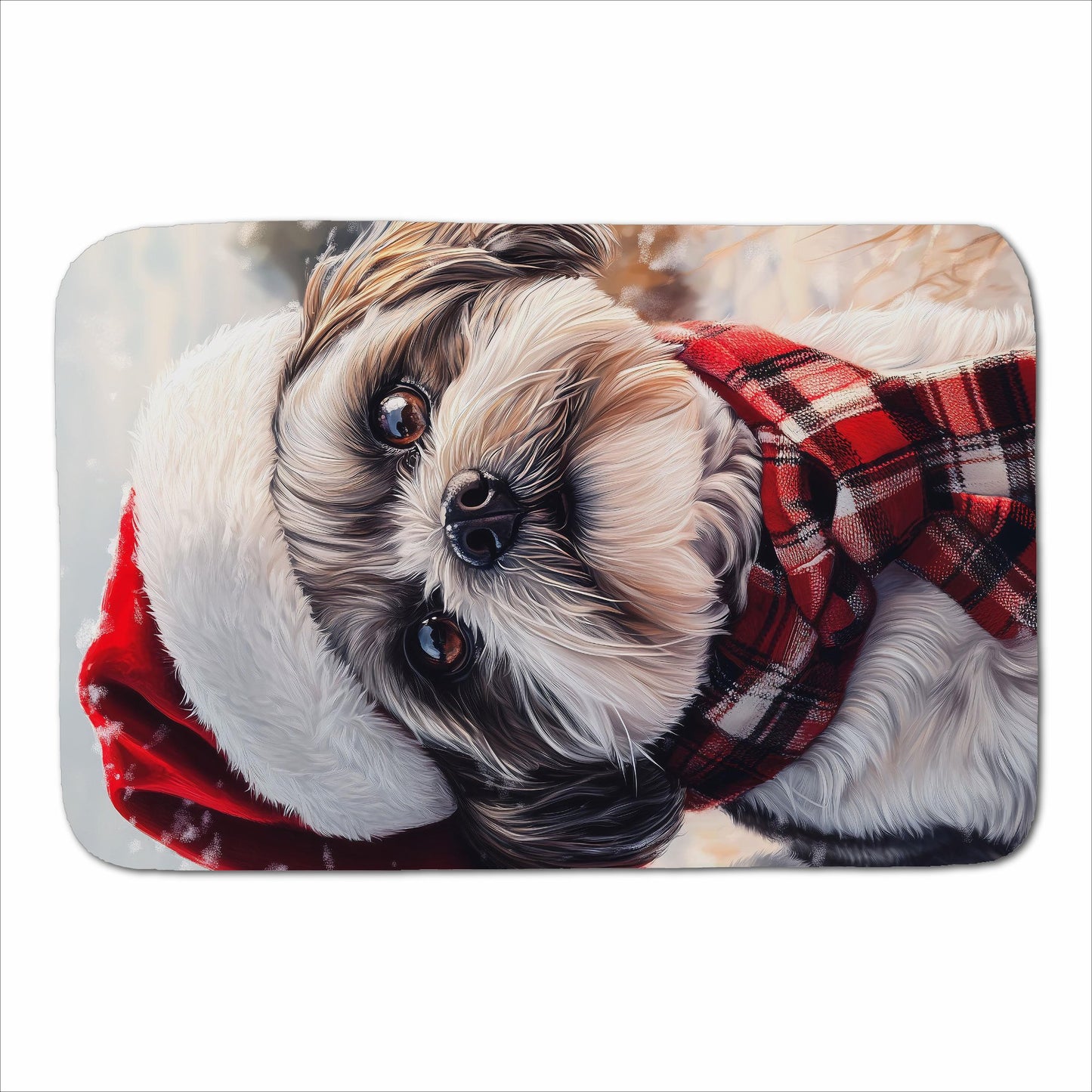 Christmas Shih Tzu Sherpa Blanket