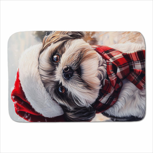 Christmas Shih Tzu Sherpa Blanket