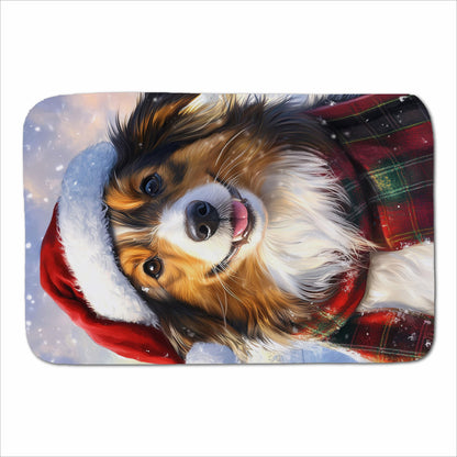 Christmas Shetland Sheepdog Sherpa Blanket