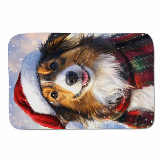 Christmas Shetland Sheepdog Sherpa Blanket